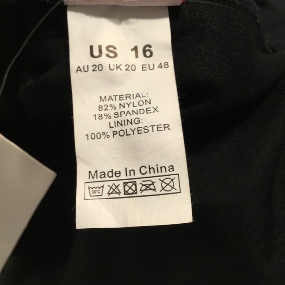 nwt - FIRPEARL Black One-Shoulder Ruffle Tankini Top - Size 16 - Picture 4 of 6